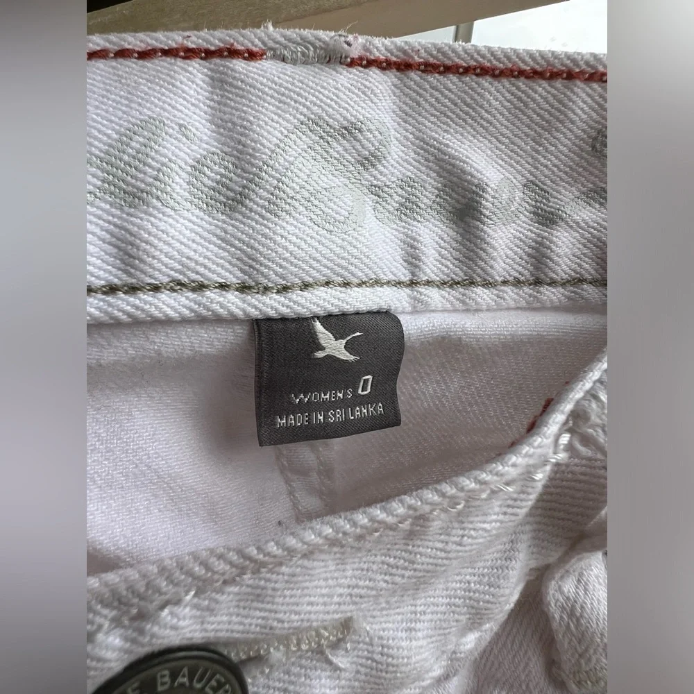 Eddie Bauer White Cotton Denim Fitted Shorts Size 0 - Picture 6 of 9